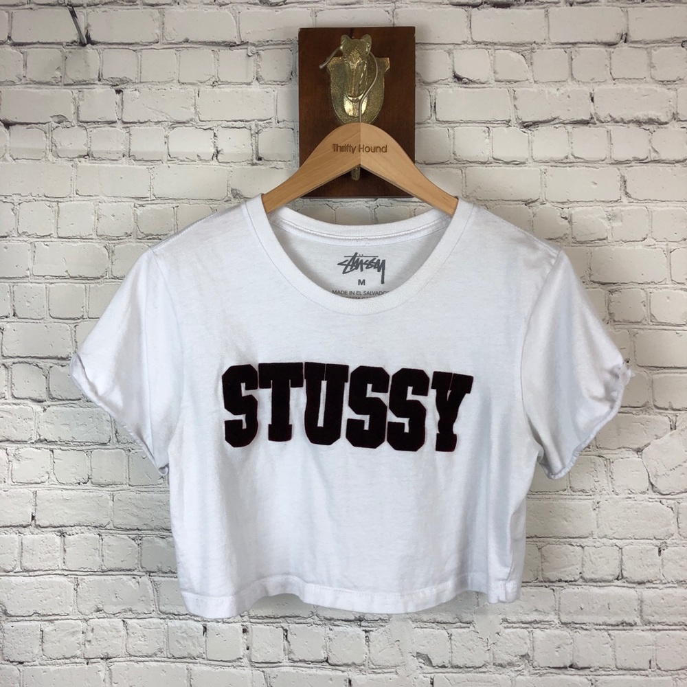 STUSSY White Crop Top